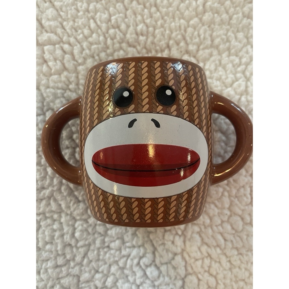 Galerie Brown Sock Monkey Double-handled Coffee Mug